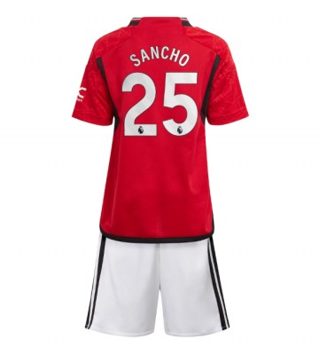 Maillot de foot Manchester United Jadon Sancho #25 Domicile enfant 2023-24 Manches Courte (+ pantalon court)